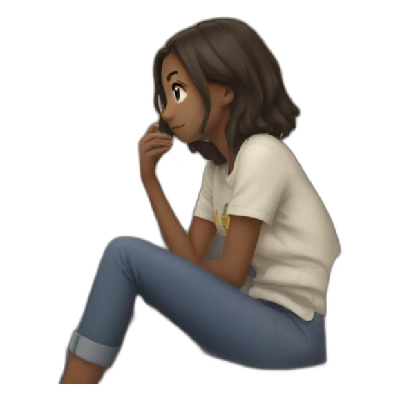 girl watching Anime on tv sticker