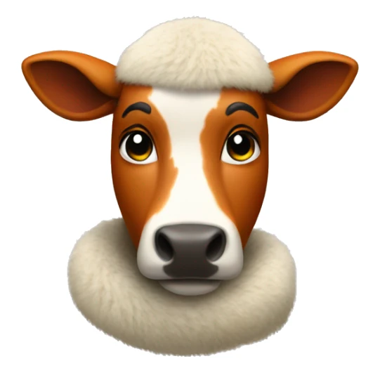 cow in a fox fur coat sticker