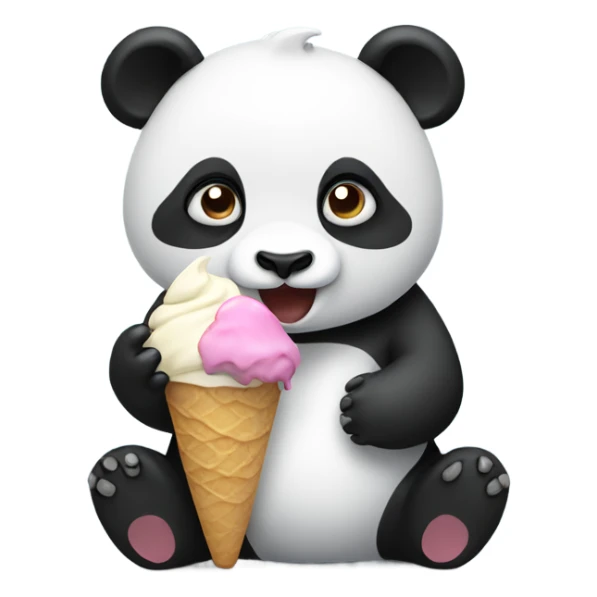 Panda eating ice cream sticker