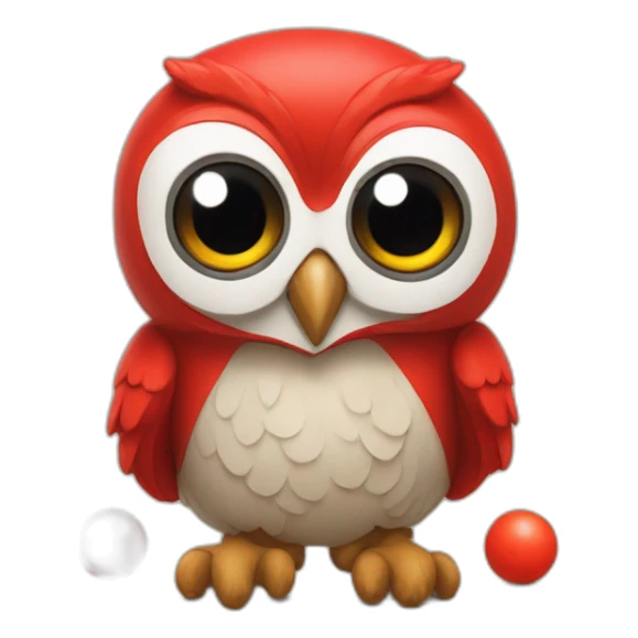 Small Owl wearing big red tennis shoes sticker