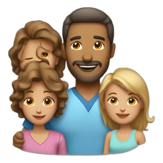 Family dad and mom AND daugther AND son sticker