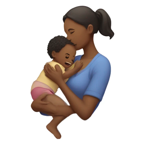 Mom holds the baby in her arms facing each other sticker