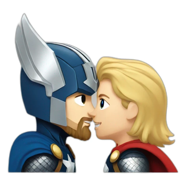 thor and captain america kissing sticker