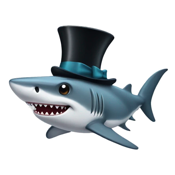 Shark with a top hat sticker