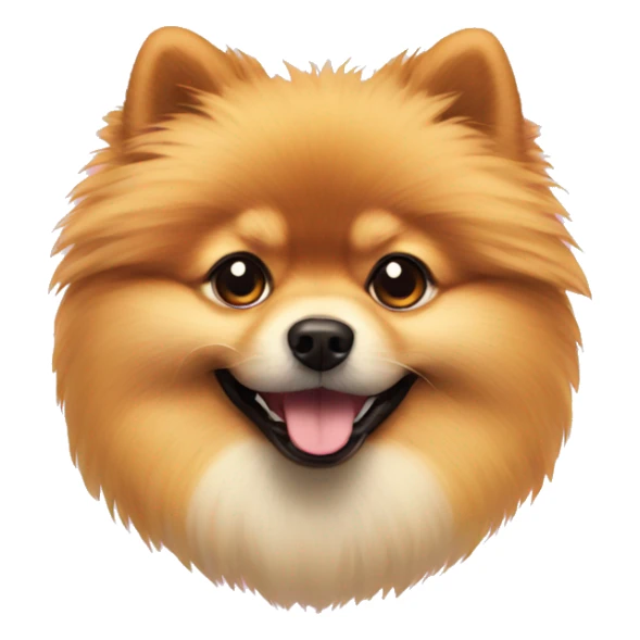 Combination of party emoji and a Pomeranian sticker