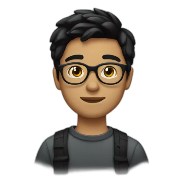 20 year old white boy with round glasses and straight black hair sticker