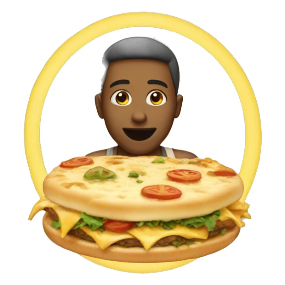 Face with a halo savoring food  sticker