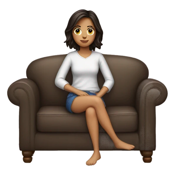 Brünette Girl sitting on the Couch  sticker