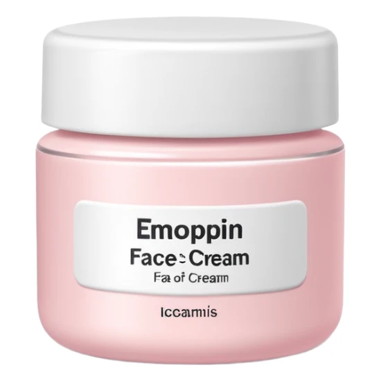 White jar of face cream with soft pink label, clean design sticker