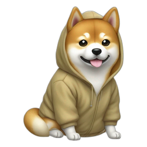 Shiba Inu in Oversize Hoodie sticker