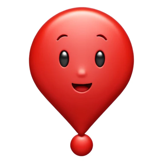 A bright red exclamation (!) mark emoji, glossy, 3D, cartoon style, vibrant colors, smooth shading, simple background, high detail, cute and expressive
 sticker