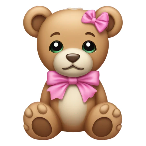 Teddy wearing a pink bow  sticker