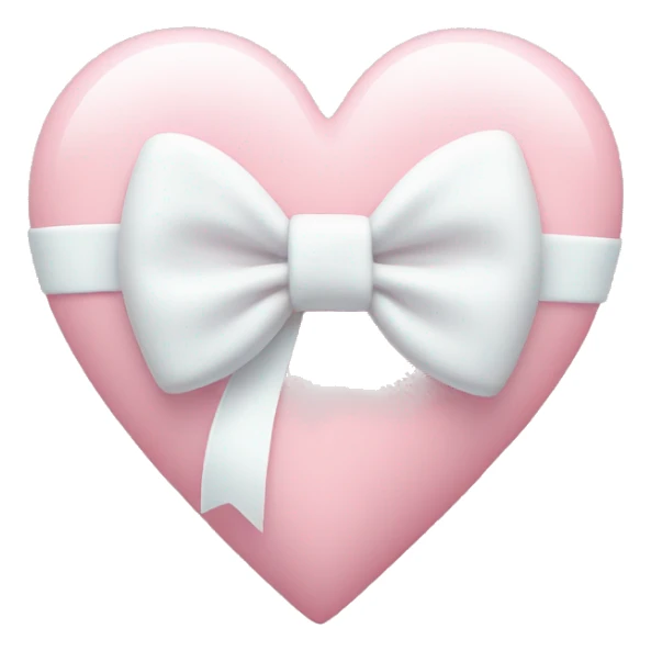 Pastel pink heart with white bow sticker