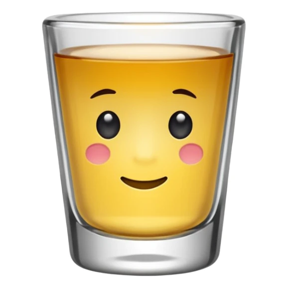 small shot glass, clear glass, simple sticker