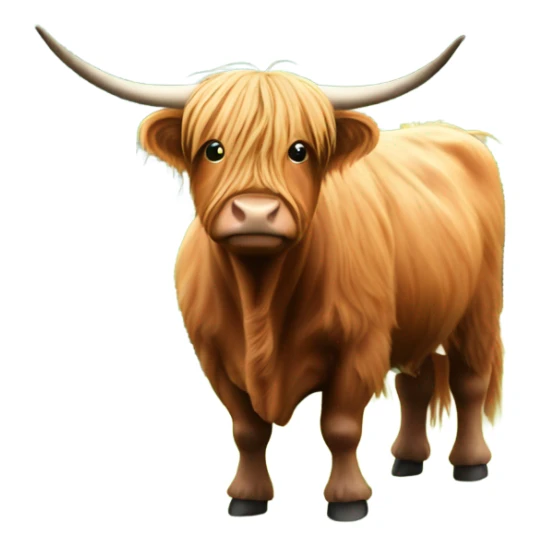 Highland cow in front of green hills sticker