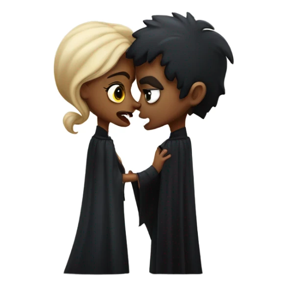 Black vampire kissing girl sticker