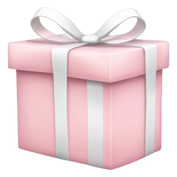 light pink christmas gift with white bow with snowflakes sticker