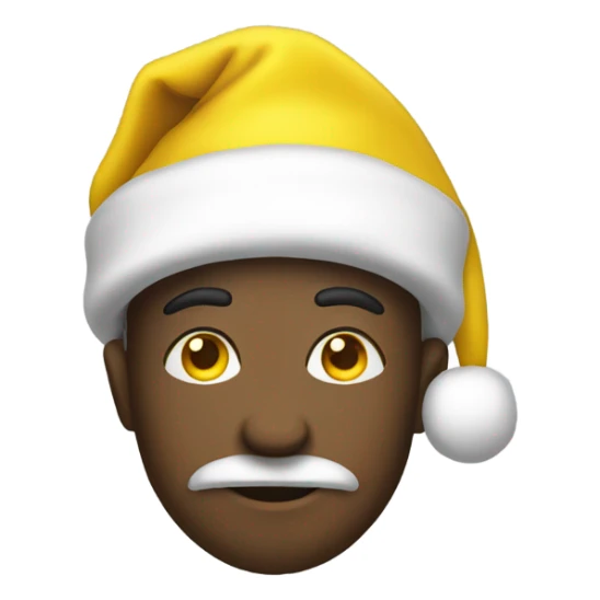 Black and Yellow Santa hat sticker