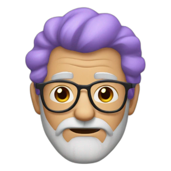 ultra ego grandpa with purple hair sticker