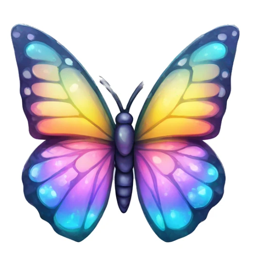 One Shiny-Colorful-Sparkly-Rainbow-Gradient-Crystal-Gem-Butterfly-Crystal-Fly sticker