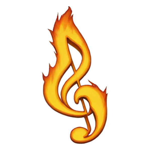 Music note flames sticker