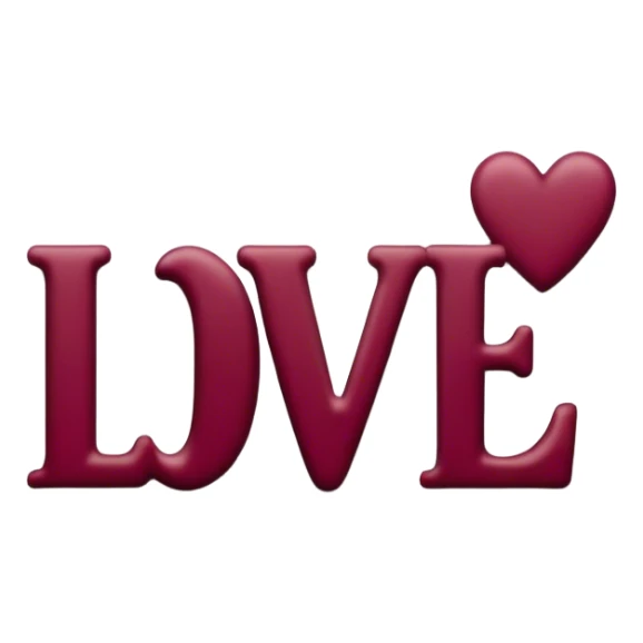 word love in burgundy  sticker