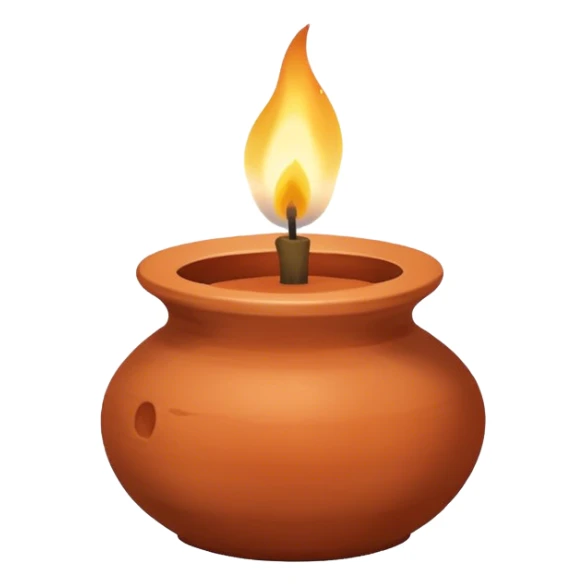 candle in a vessel terracotta color  sticker