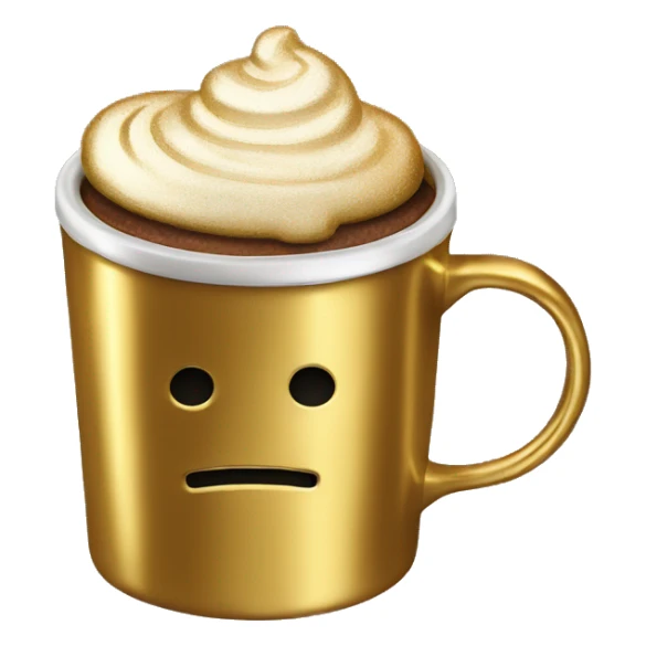 vintage Metallic Gold mug of coffe sticker