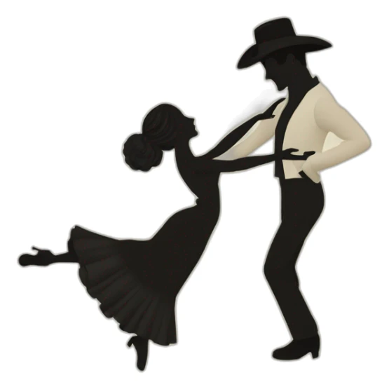 Silueta de pareja de bailaores de flamenco  sticker