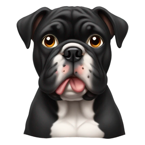 Black bulldog hungry sticker