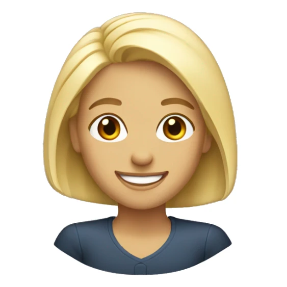 smiling woman’s with blonde hair sticker