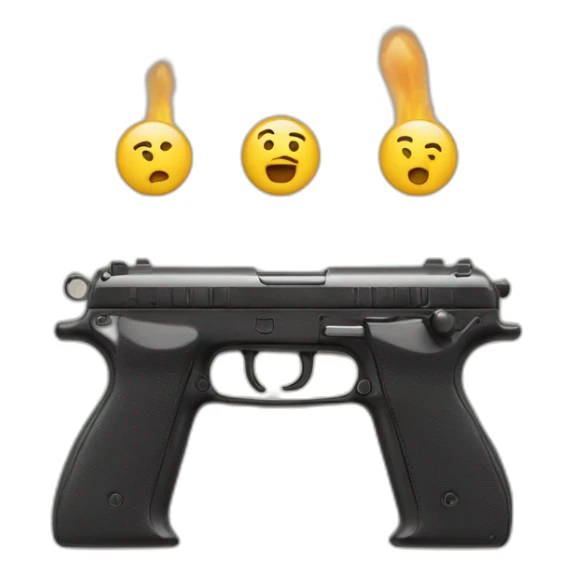 Le signe JUL avec les 2 mains simetriques faisant un pistolet sticker