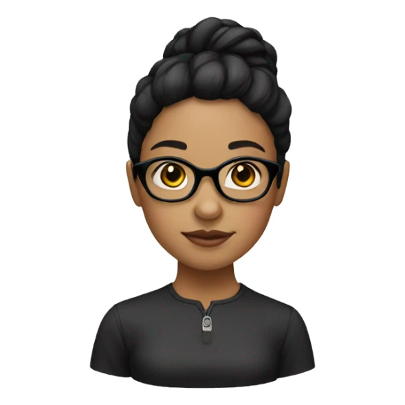 Girl with black hair and glasses sticker