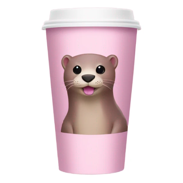 Pink otter Starbucks cup sticker