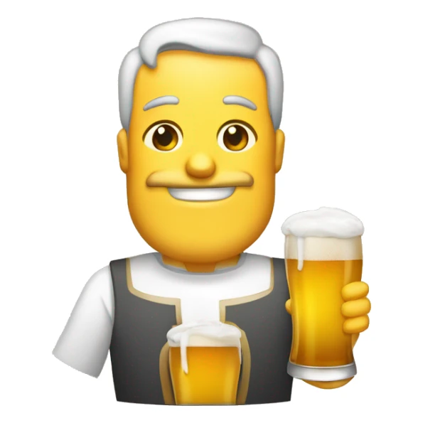 santinho simpático de corpo inteiro  com argoola sobre a cabeça bebendo cerveja  sticker