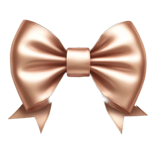 Realistic isolated rose gold bow and edges of the bow lined with white fur. sticker