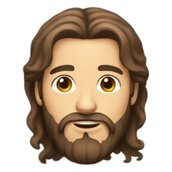 man long brown hair and long brown beard and hazel eyes sticker