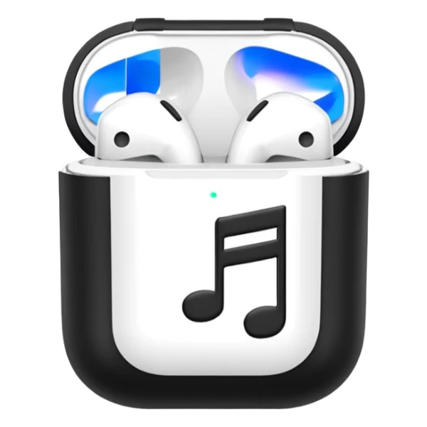 airpods in a music note themed case sticker
