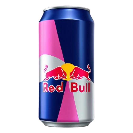 Pink can of redbull  sticker
