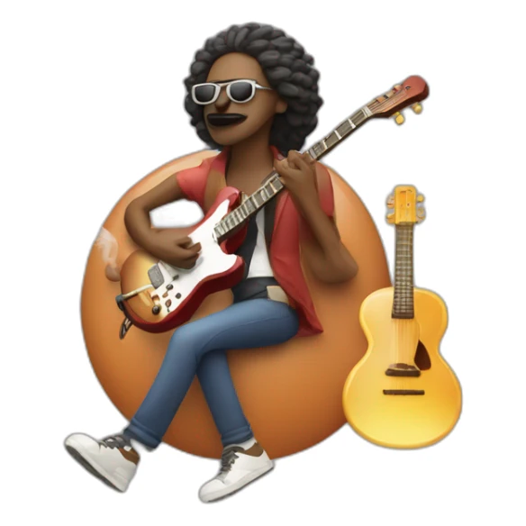 musician play music and smoke sticker