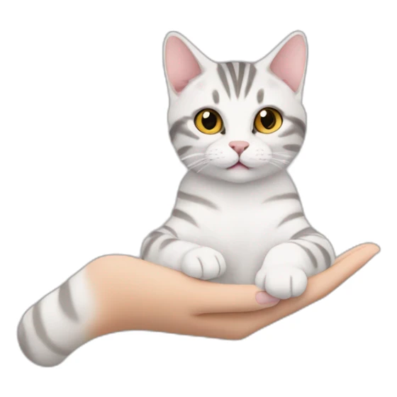 cat-American shorthair cat-wave one's hand sticker