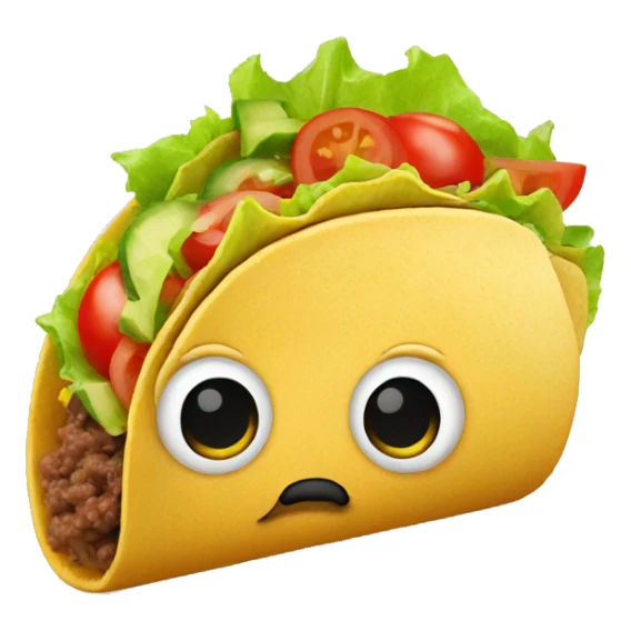 Taco with a mustache and eyes sticker