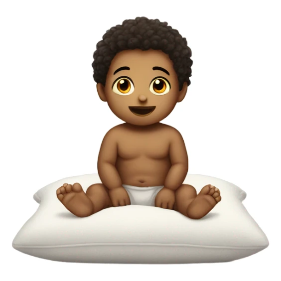 Baby boy sitting up on a pillow sticker