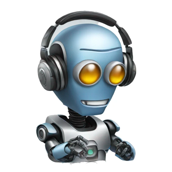 robot listening to music on iPhone sticker