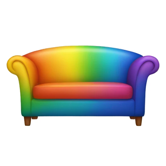 Rainbow colored couch  sticker