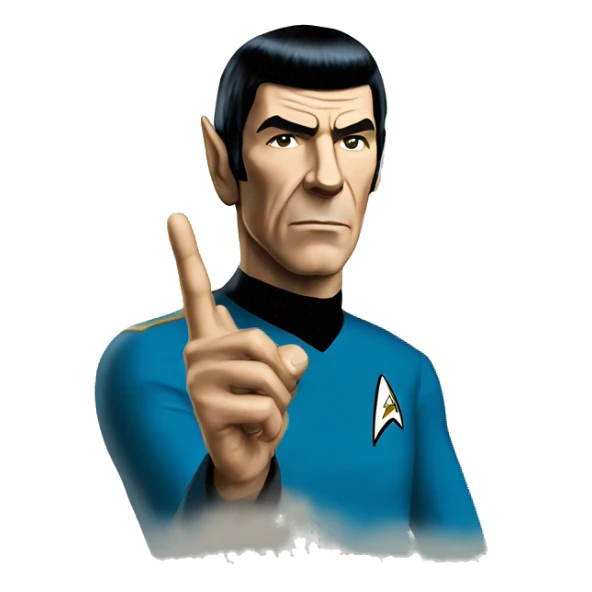 Spock with the Vulcan salute with Starfleet blue uniform (Star Trek) sticker