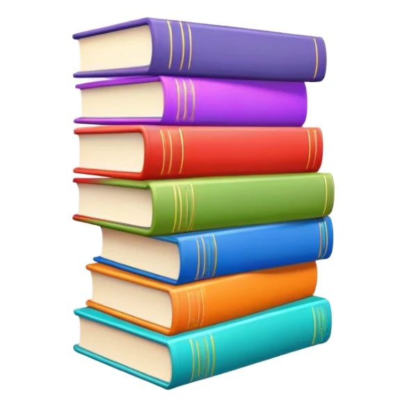 stack of three colorful books on a shelf sticker