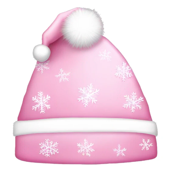 Light pink Santa hat with sparkly snowflakes  sticker