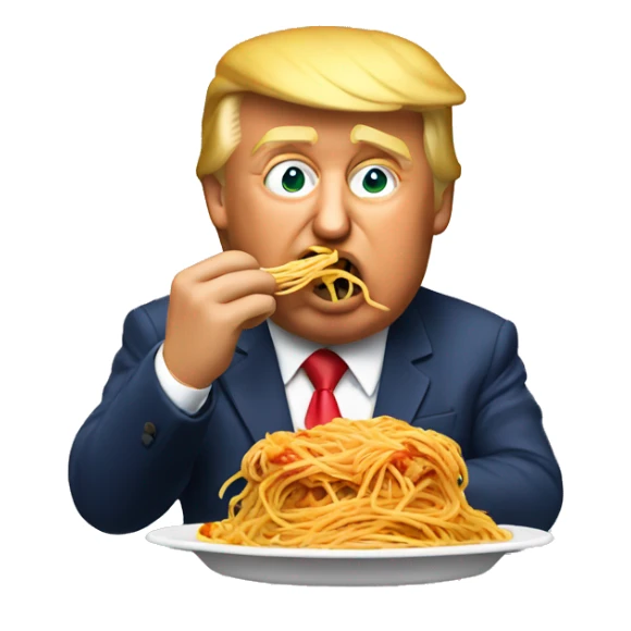 donald trump eating spaghetti sticker