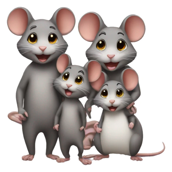 3 mice family picture sticker